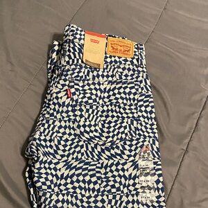 Levi's Optical Illusion Blue and White Jeans